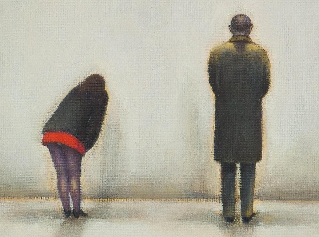 【美術館級作品】相笠昌義「見る人」油彩6号