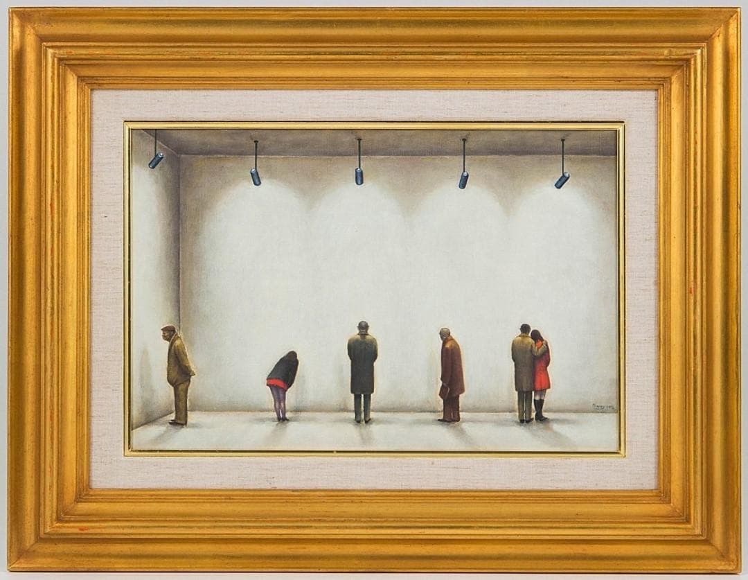 【美術館級作品】相笠昌義「見る人」油彩6号