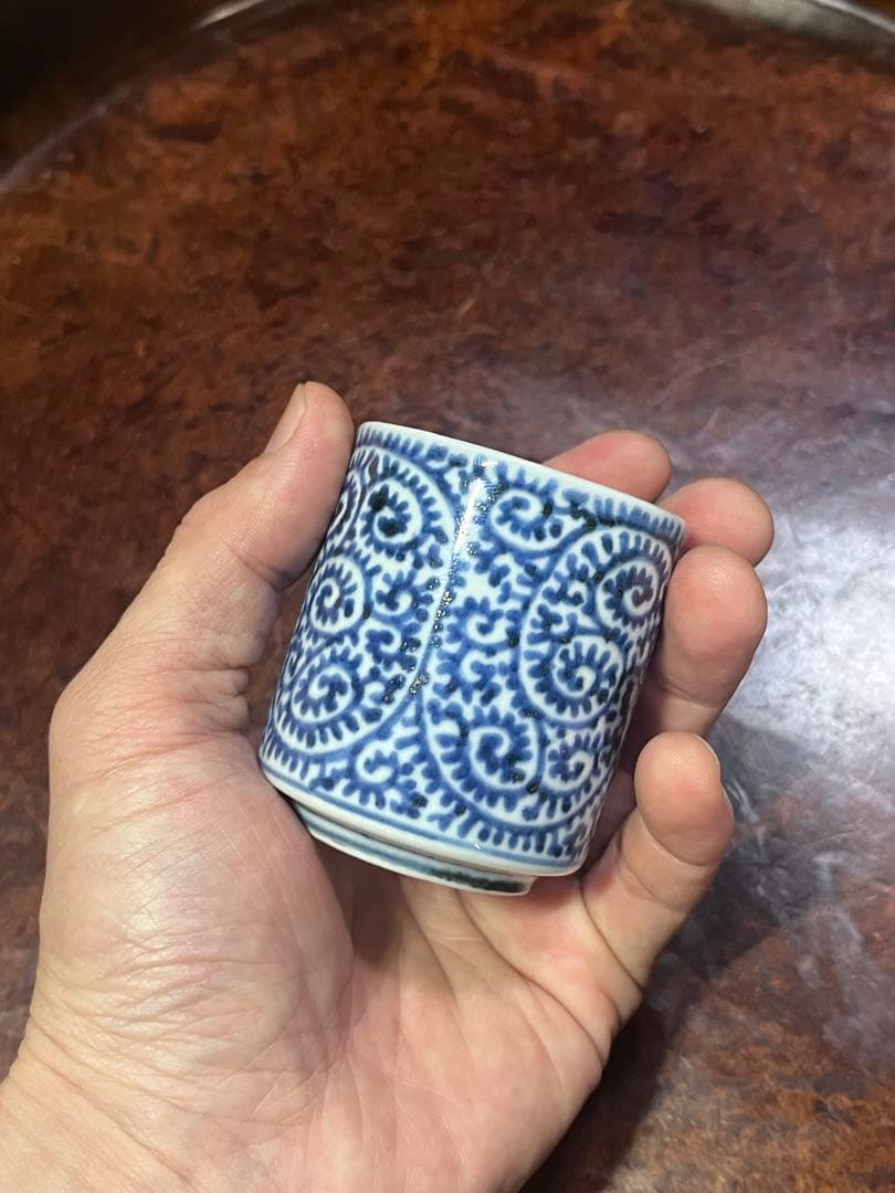 古伊万里　覗き猪口　のぞき猪口　蛸唐草　唐草　酒器　民藝　民芸　唐草　柿右衛門
