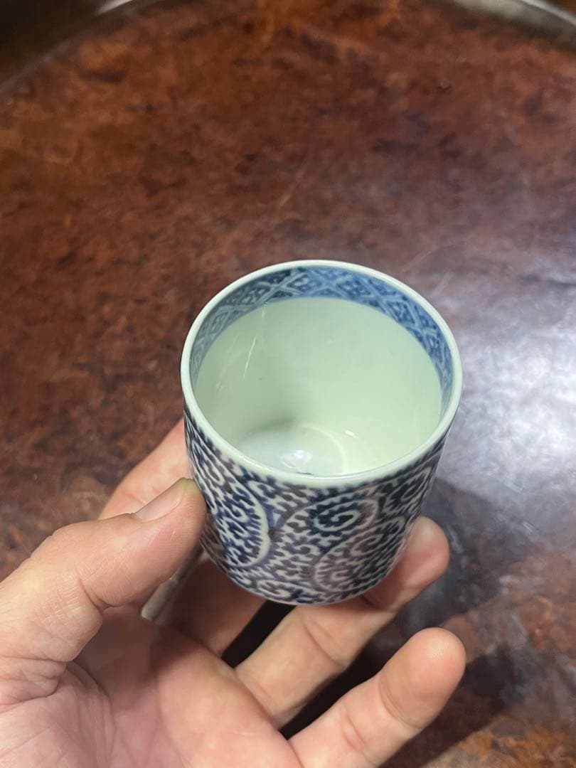 古伊万里　覗き猪口　のぞき猪口　蛸唐草　唐草　酒器　民藝　民芸　唐草　柿右衛門