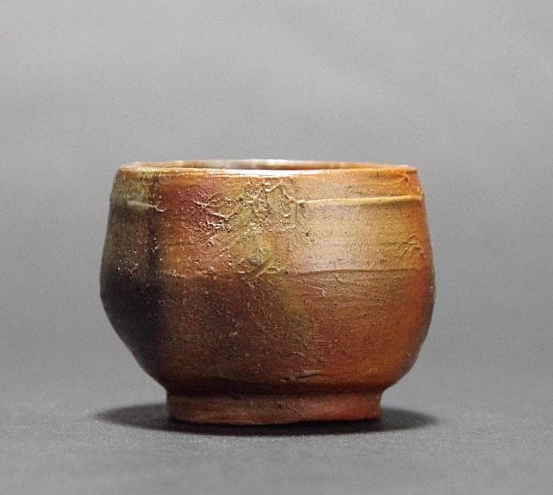 人間国宝　金重陶陽　窯変ぐい吞 M342