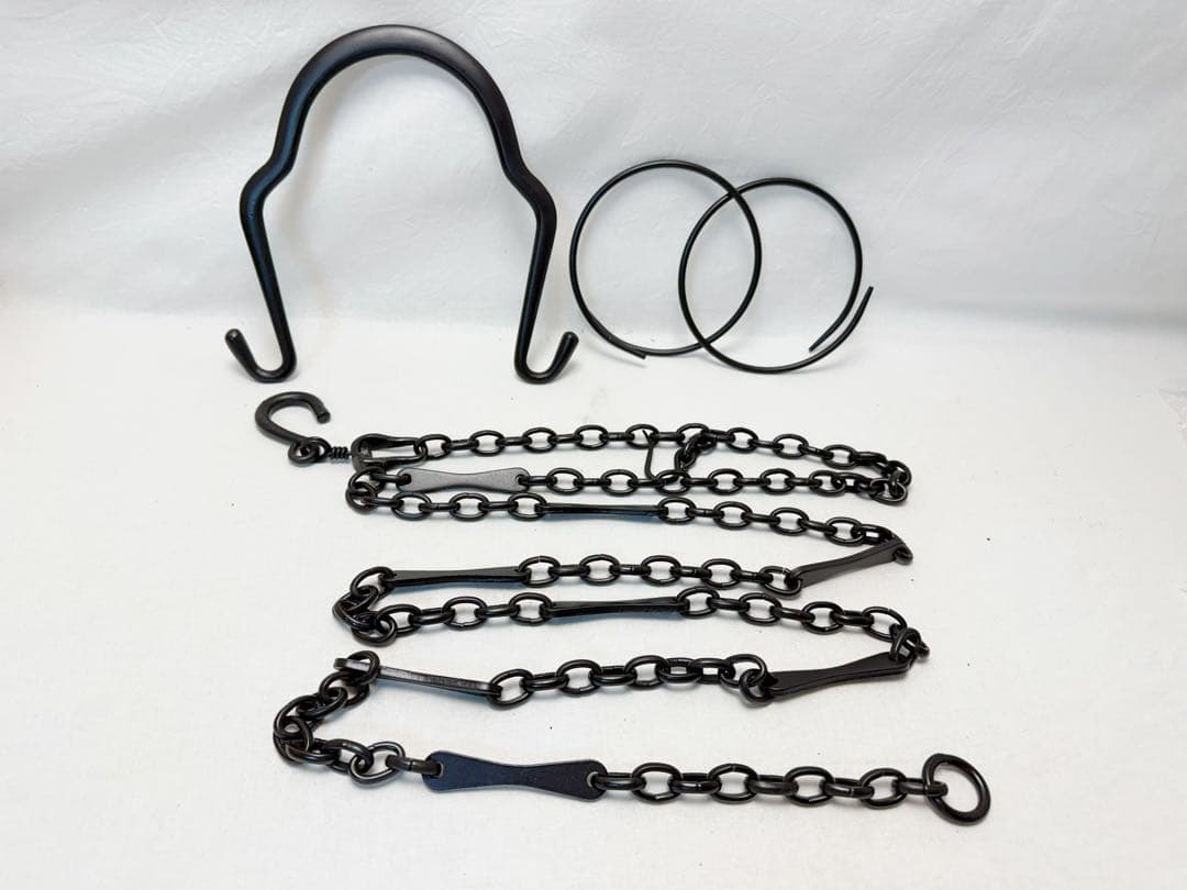 未使用 二代金工師 木村清五郎作 さび色 釚鎖弦道具 釜環鎖 弦 共箱