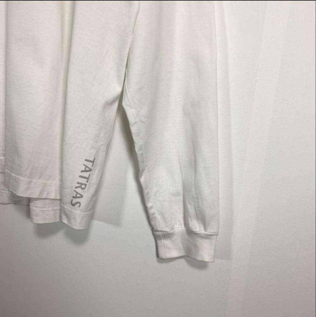 【タトラス】シンプル　ロゴ　Tシャツ　カットソー　長袖　ホワイト　白