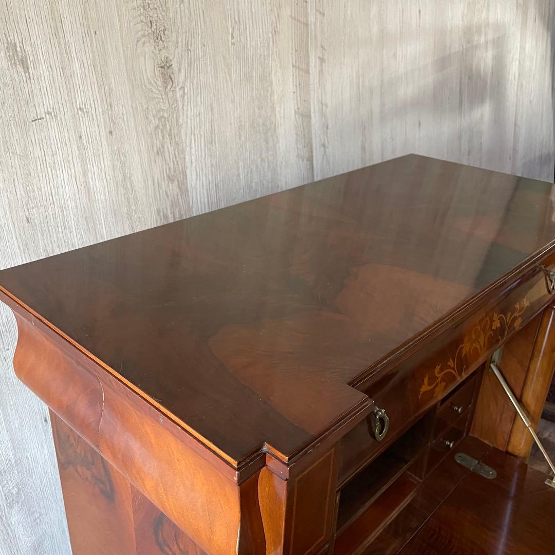 英国アンティーク ライティングビューロー チェスト 鍵付き スペイン家具