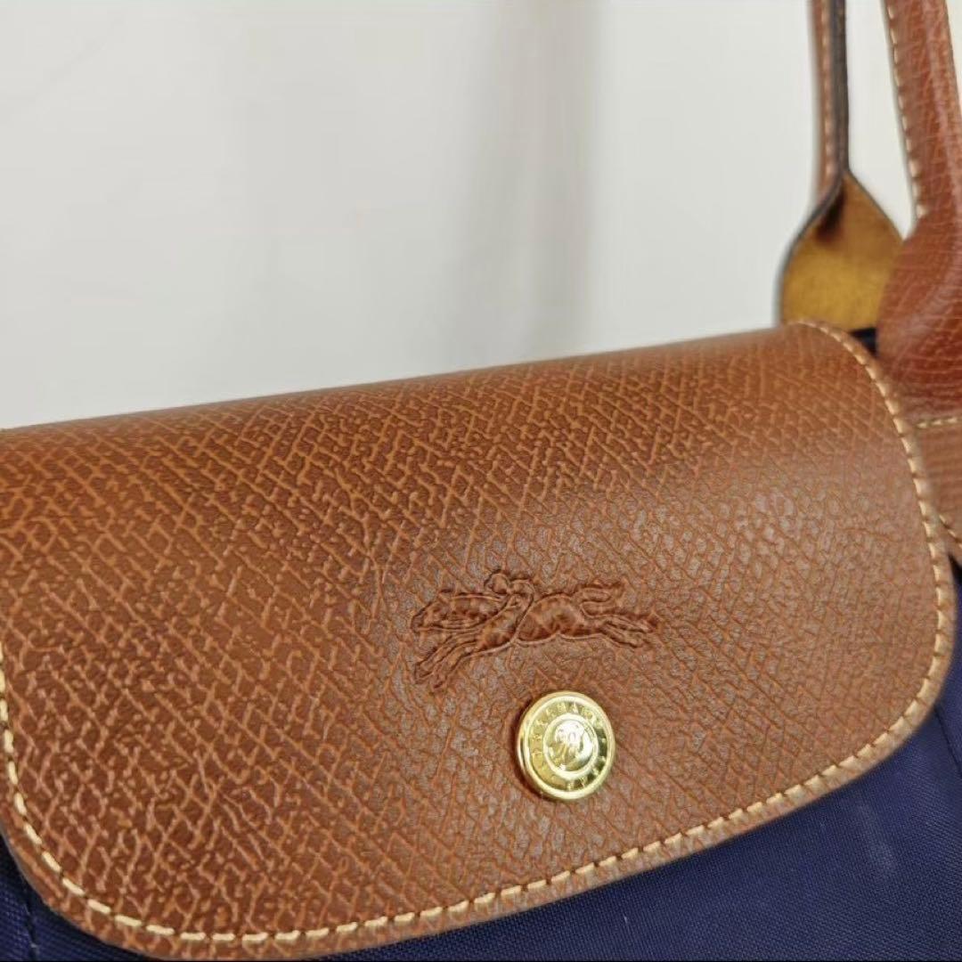 超人気 ロンシャン LONGCHAMP 折り畳みトートバッグ 大容量 ネイビーL