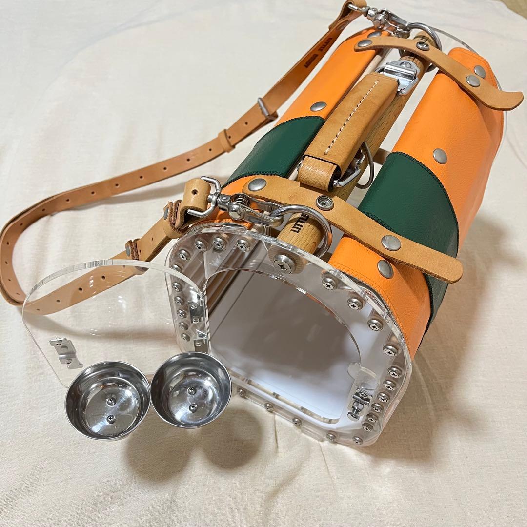 LITTLE BUDDY クリア中型インコ用　オレンジ×グリーン