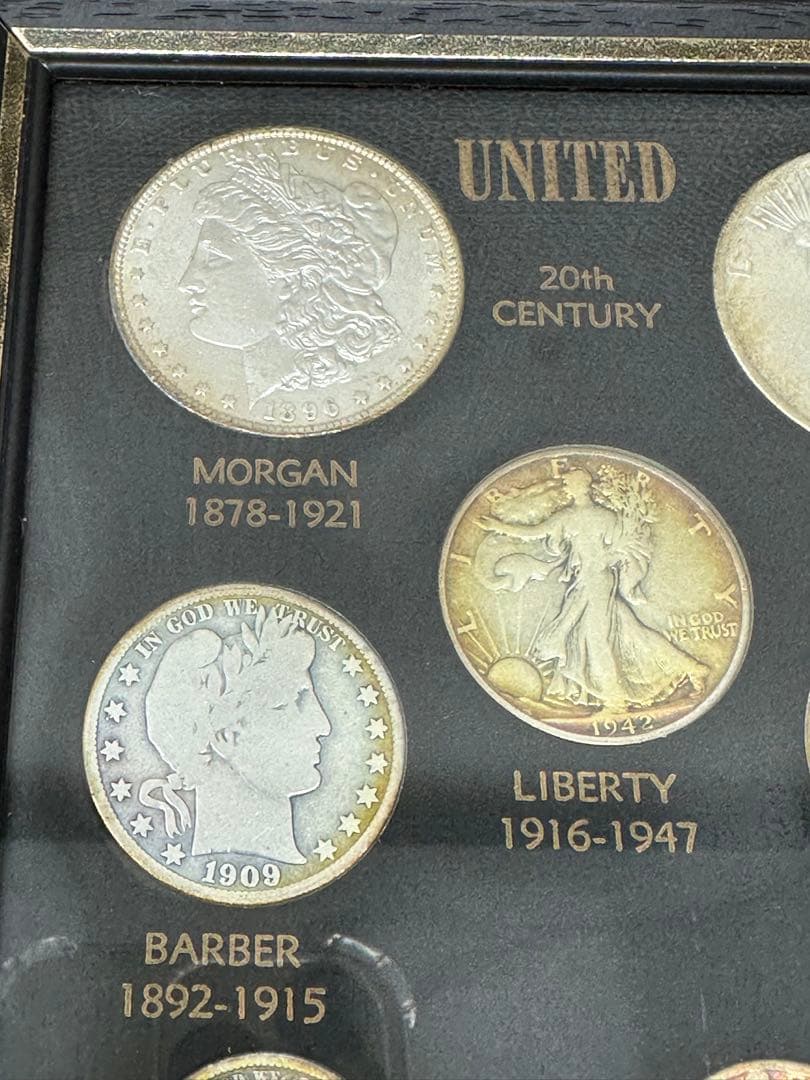 額入りアメリカ20世紀硬貨セット　銀貨