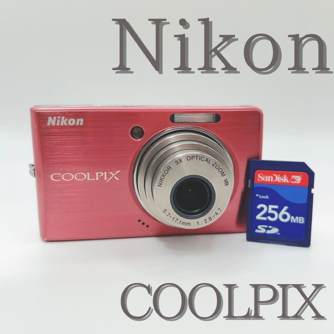 即使用可 SDカード付 Nikon ニコン COOLPIXピンク デジタルカメラ