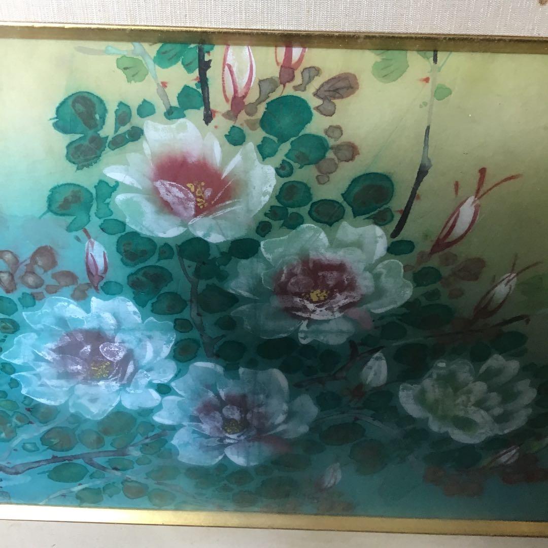 絵画 油絵つるバラの絵画です。銘有り。硯山作。新春売り切り価格です‼️