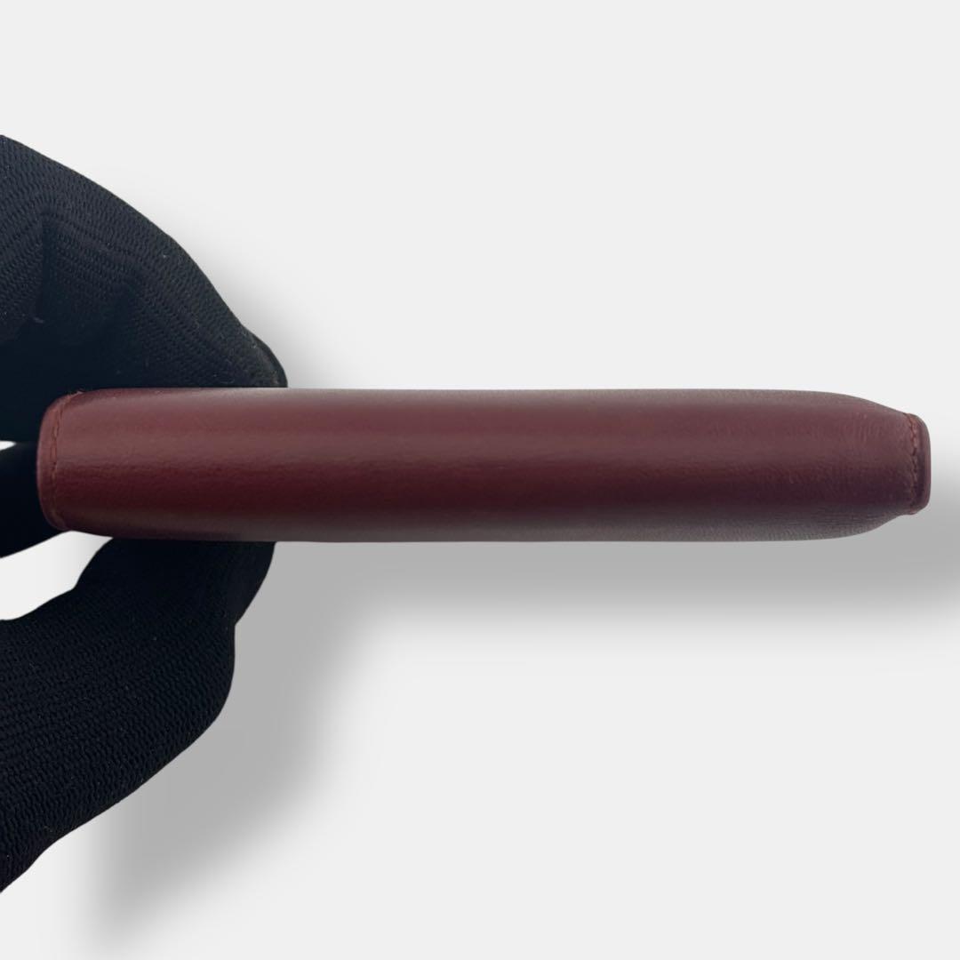 美品 付属品完備 カルティエ 二つ折り財布 マストライン レザー ボルドー 貴重