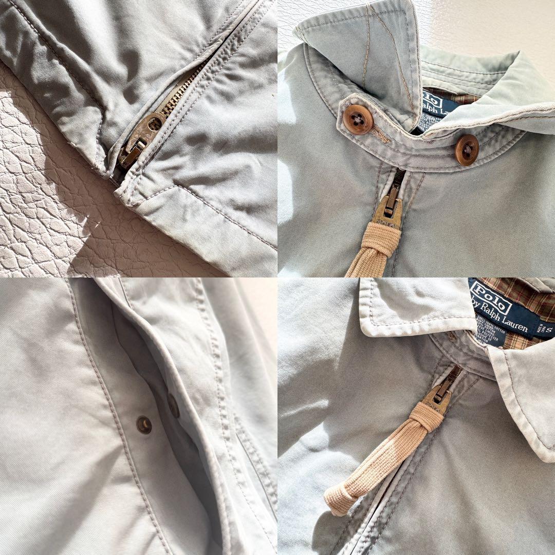 希少 90s ラルフローレン スイングトップ 裏地チェック ライトブルー デニム