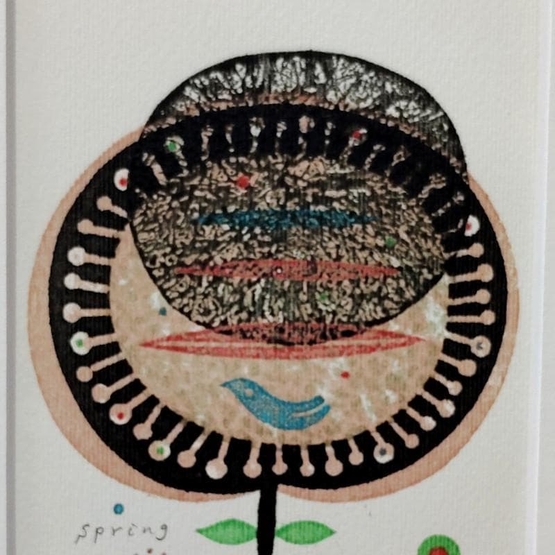 ☆大場正男☆「Spring」ペーパースクリーン　孔版画　インチサイズ　新品額！