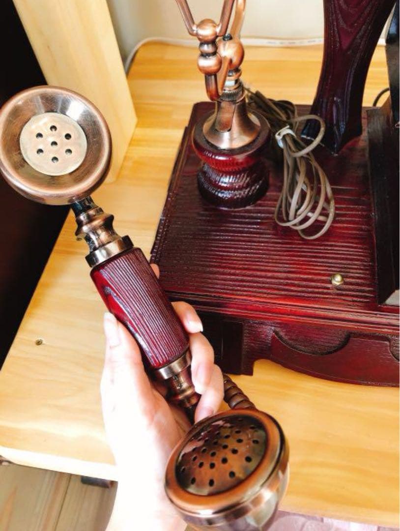 美品 テレフォン 電話機 ランプ アンティークランプ