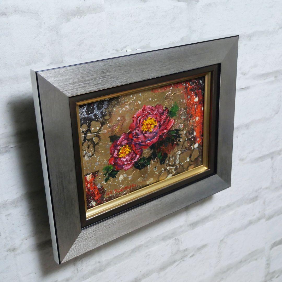 油絵 油彩 油彩画 絵画 絵【赤い牡丹】