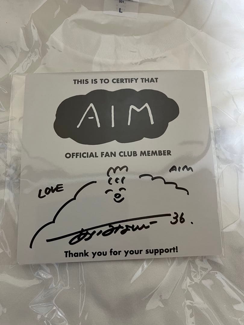 あいみょん 直筆サイン入りミニ色紙&AIM限定デザインTシャツ 【L】