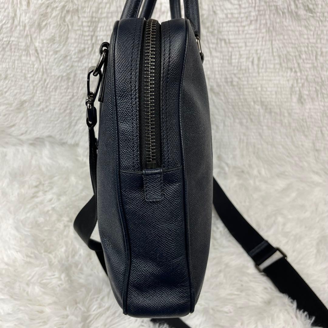 BURBERRY ビジネスバッグ　2way オールレザー　ネイビー