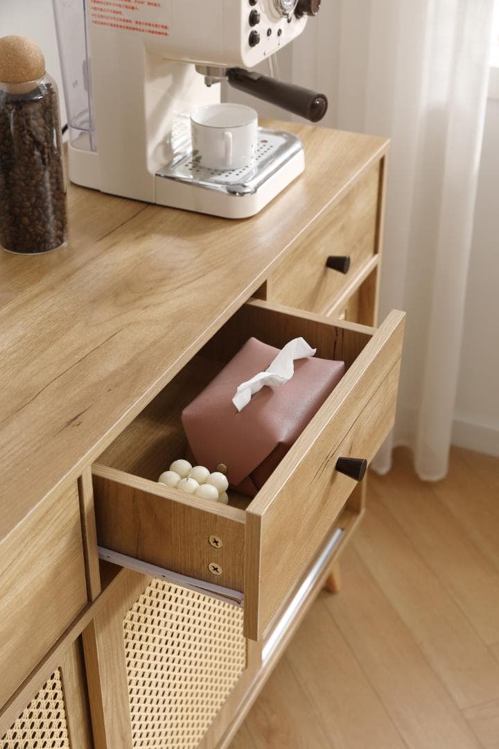 春分セール！大容量キャビネット サイドボード リビング収納オシャレNATURAL