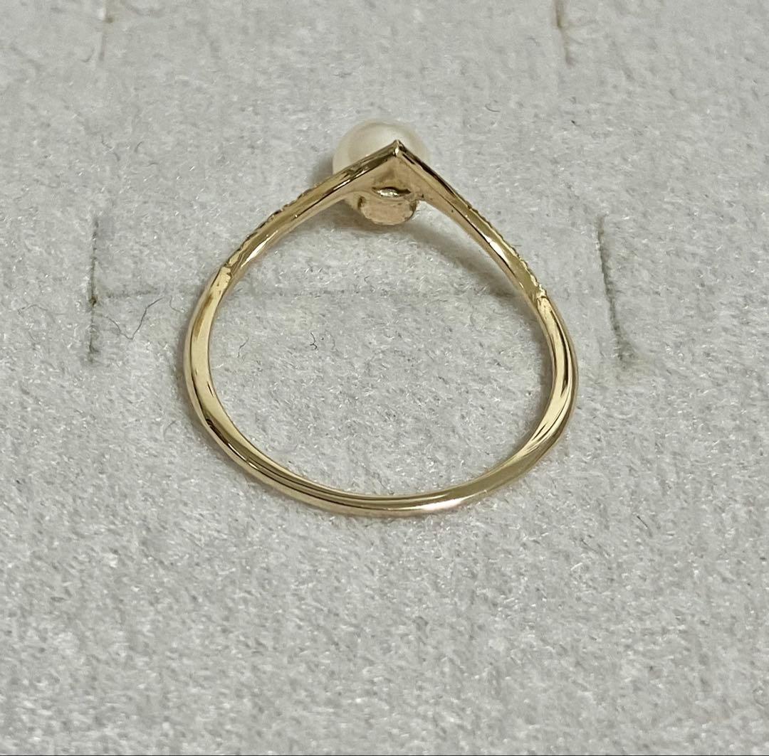 本日限定値　美品 K10+アコヤ真珠+ダイヤモンド リング(Lilas)