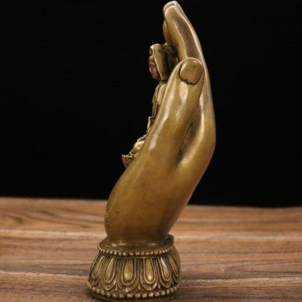 銅器 心経仏手観音 仏堂 茶台 書架 装飾品 工芸品 置物