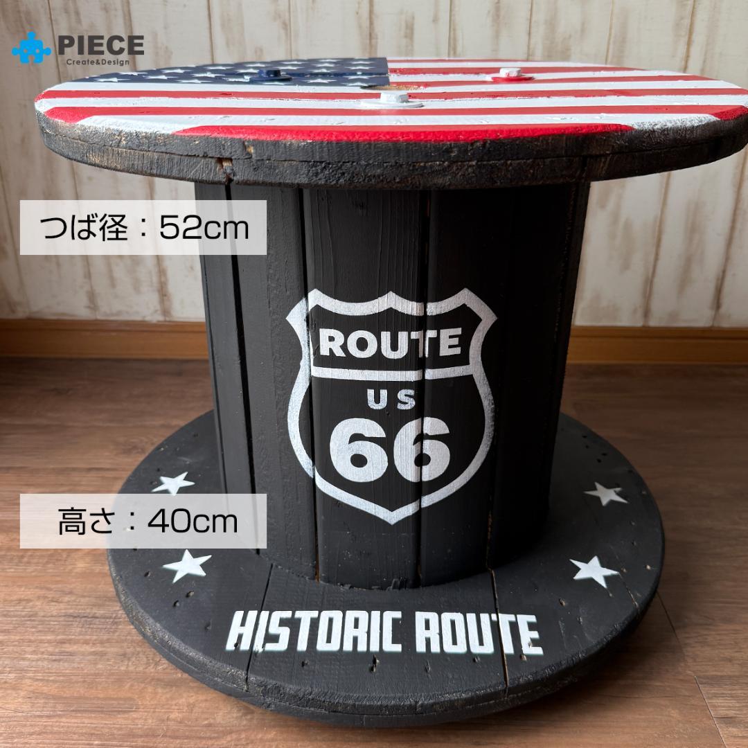 ケーブルドラム 電線ドラム テーブル アメリカン インテリア ガレージ 星条旗②