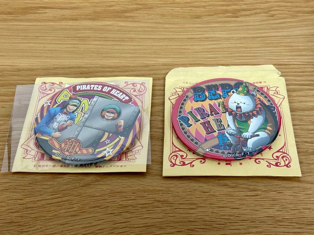 ONE PIECE 輩缶バッジ CIRCUS ペンギン シャチ ペポ