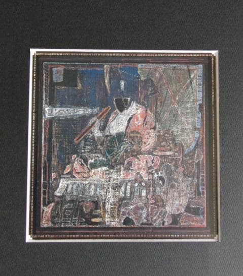 岡村桂三郎、【盲目と鼓動】、希少な額装用画集より、新品額装付、状態良好