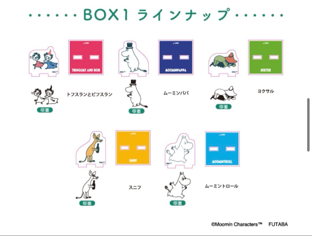 ムーミン 80周年 アクスタスタンプ コレクション BOX 1 2 セット