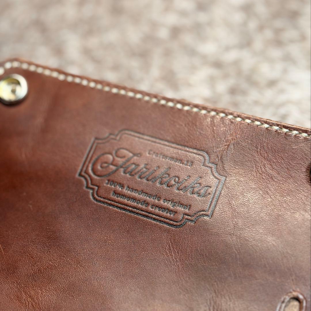 ◎ラスト1点.大人の渋さ漂う.二つ折り.オイルヌメシャグポーチ◎