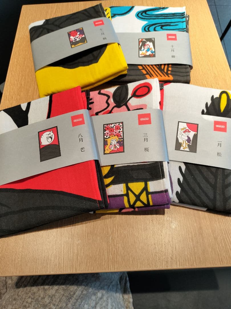 【新品】任天堂ミュージアム 限定 フェイスタオル 花札 5枚セット コンプリート