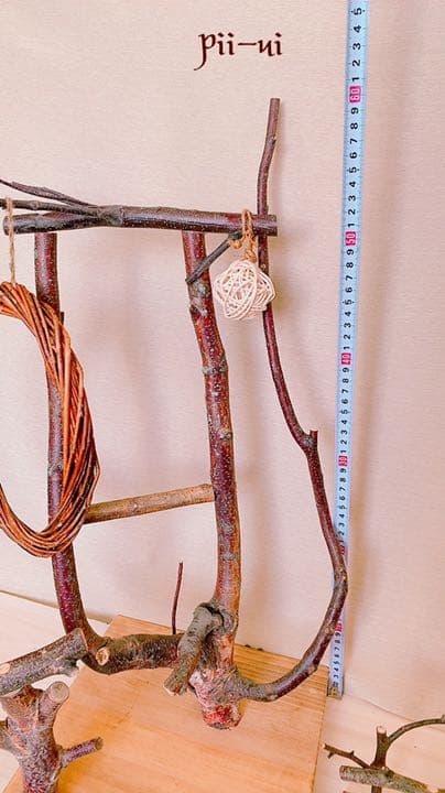 白樺　希少　曲がった枝のスタンド　長いスタンドセット　35