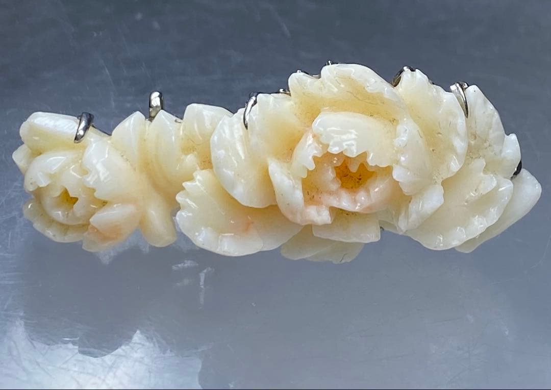 本赤珊瑚　ブローチ　帯留　50g トヒチ 東な7-0215☆2F