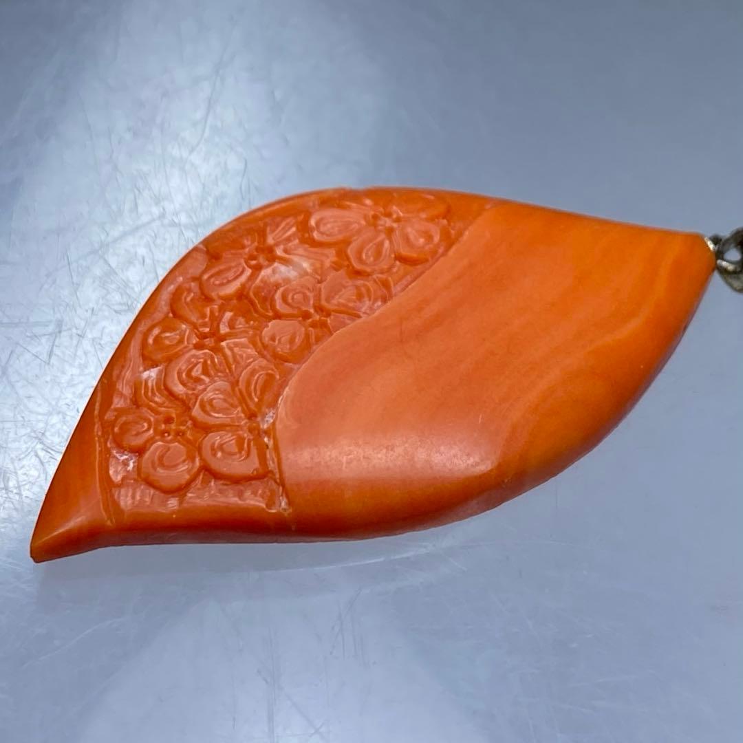 本赤珊瑚　ブローチ　帯留　50g トヒチ 東な7-0215☆2F