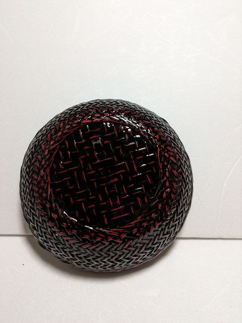 籃胎漆器　お盆　果物籠/菓子器　茶托　5枚　おしぼり受け　5個　計12点