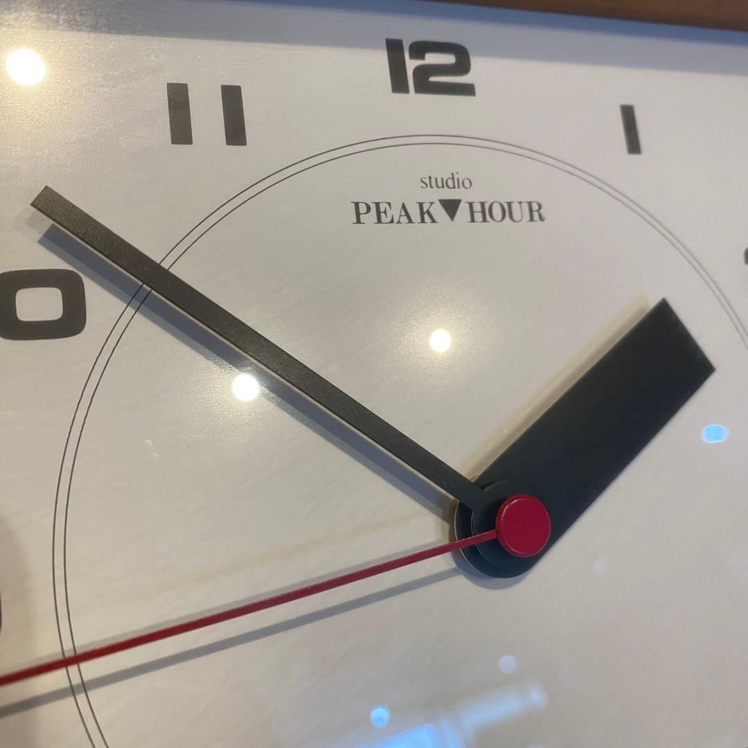 studio PEAK▼HOUR 掛時計 置時計　チーク材　無垢材