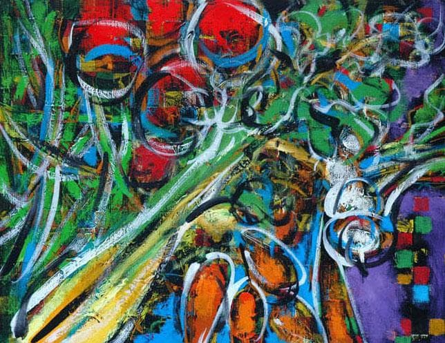 油絵 菅家令子 絵画インテリア額付( 青緑＋金色の枠 )uF6-061004果物