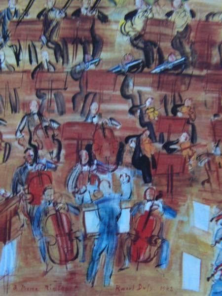 ラウル・デュフィ、オーケストラ、希少な額装用画集より、新品高級額装付