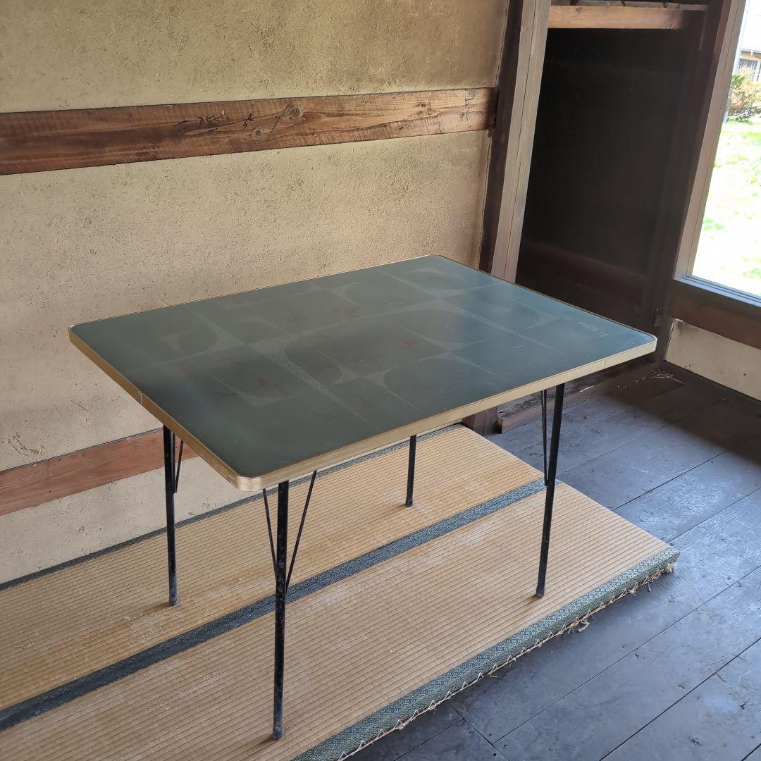 r*0様 昭和レトロ　アイアン脚テーブル　アンティーク 作業台　W1050