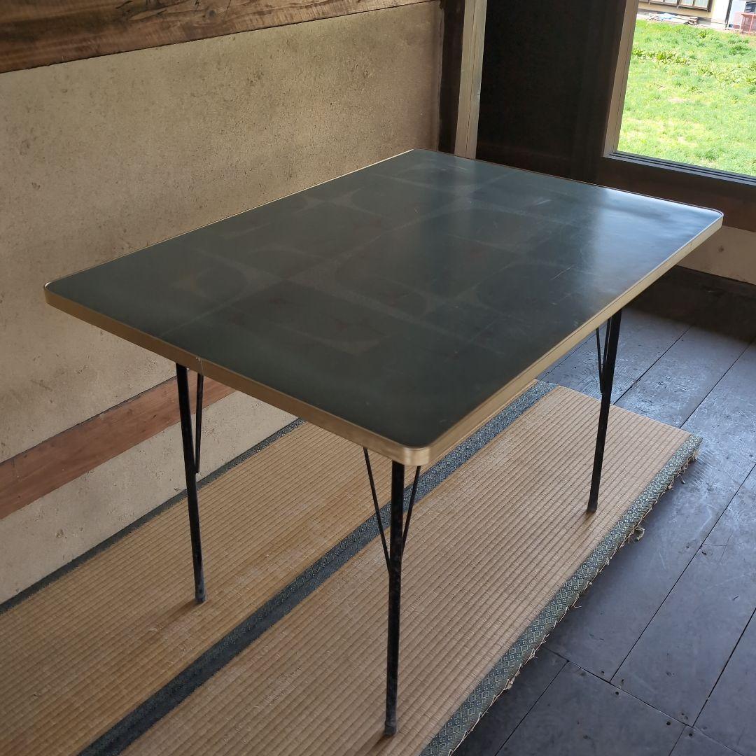 r*0様 昭和レトロ　アイアン脚テーブル　アンティーク 作業台　W1050