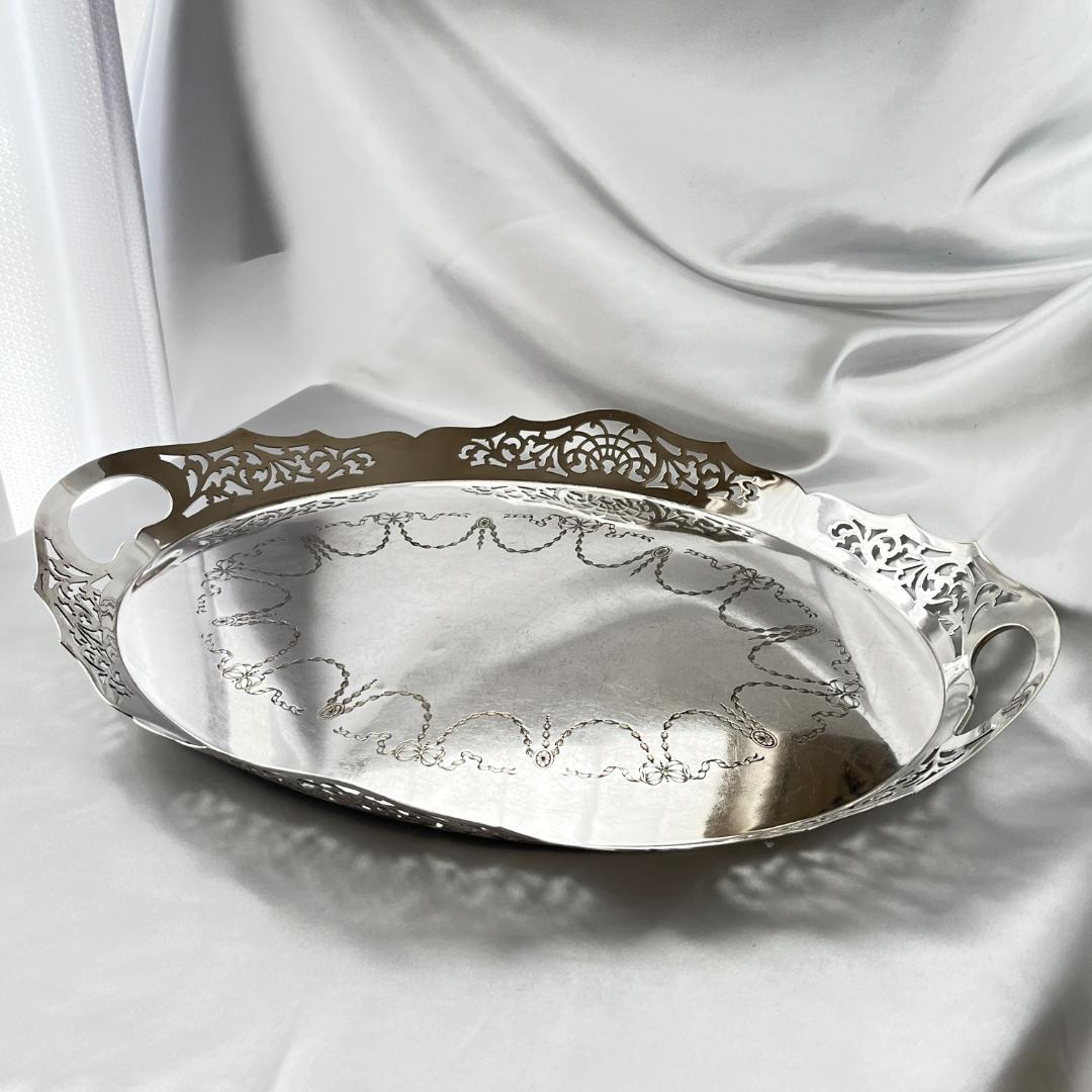 【Watson & Gillott】透かしのティーサービス 5点　トレー