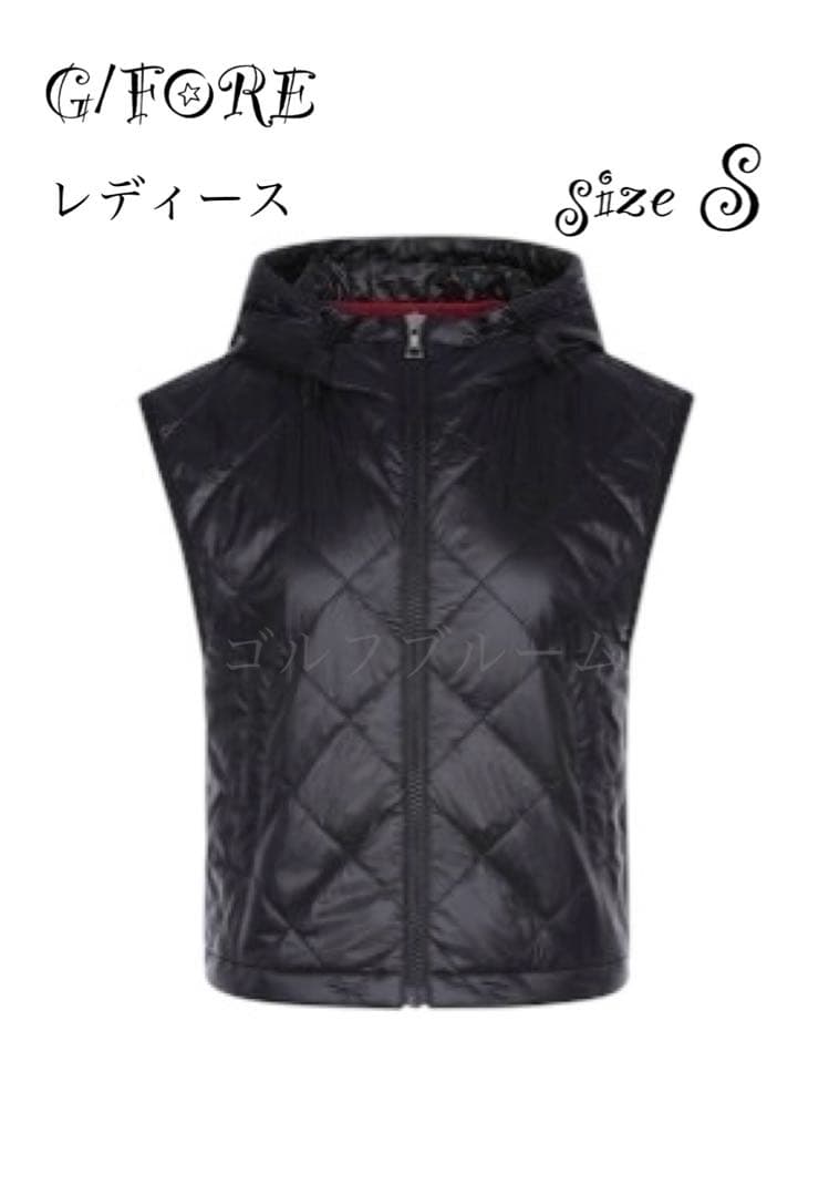 新品未使用新作G/FOREジーフォアレディースベストsizeSブラック