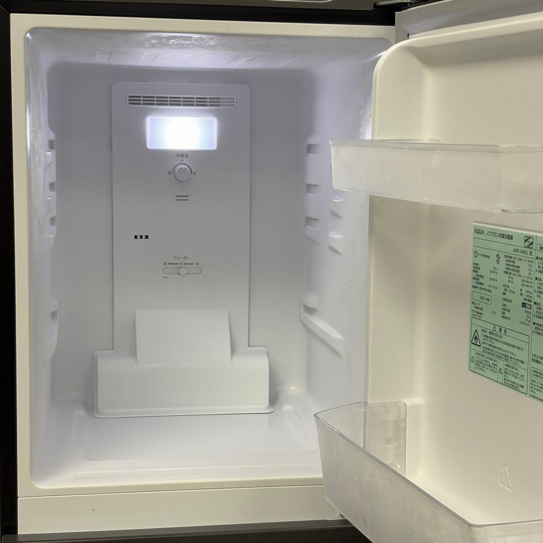 ○激安!送料無料!設置込 2023 2ドア冷蔵庫 AQUA AQR-14(S)