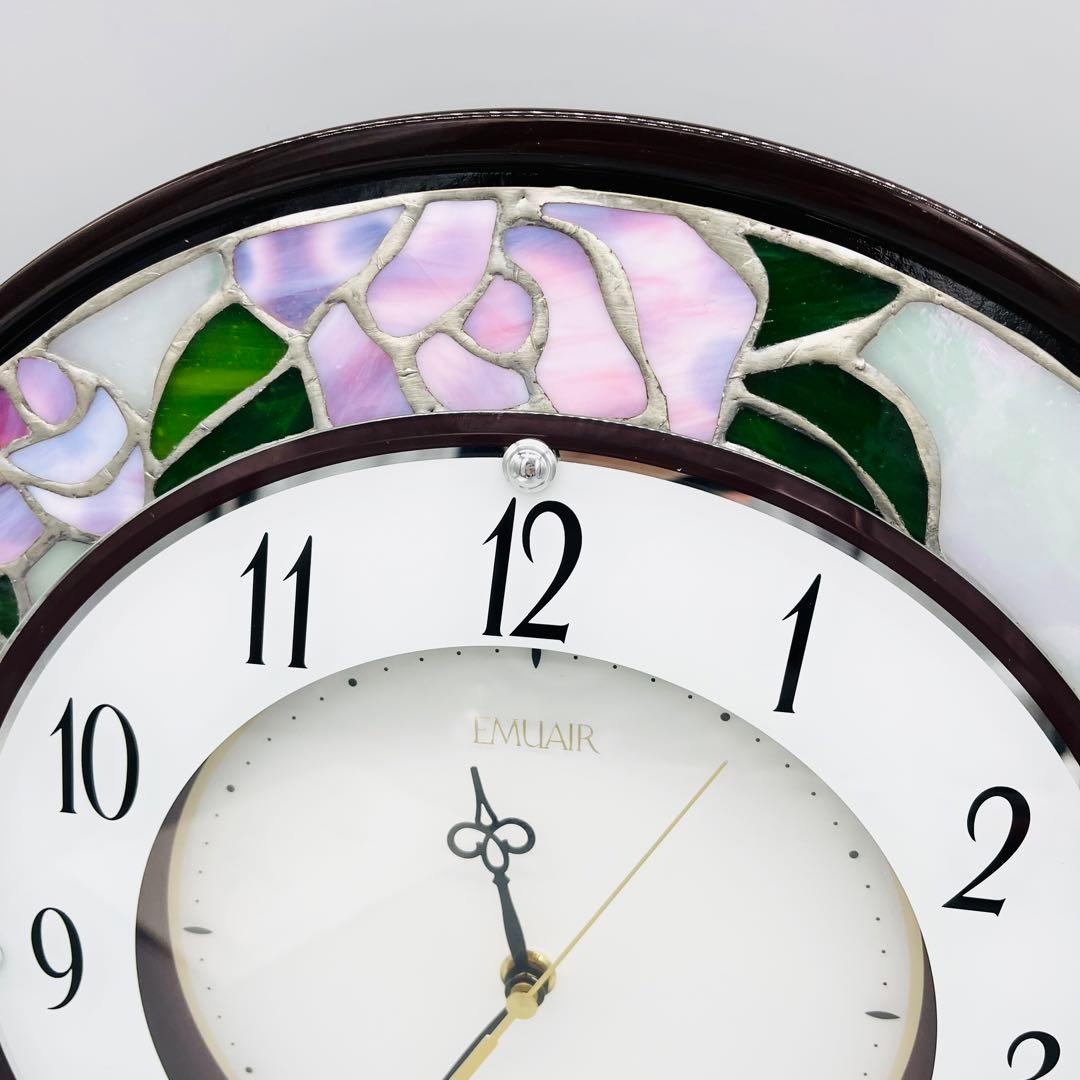 ガラス作家　片田久仁子監修 エミュエールステンドグラス時計