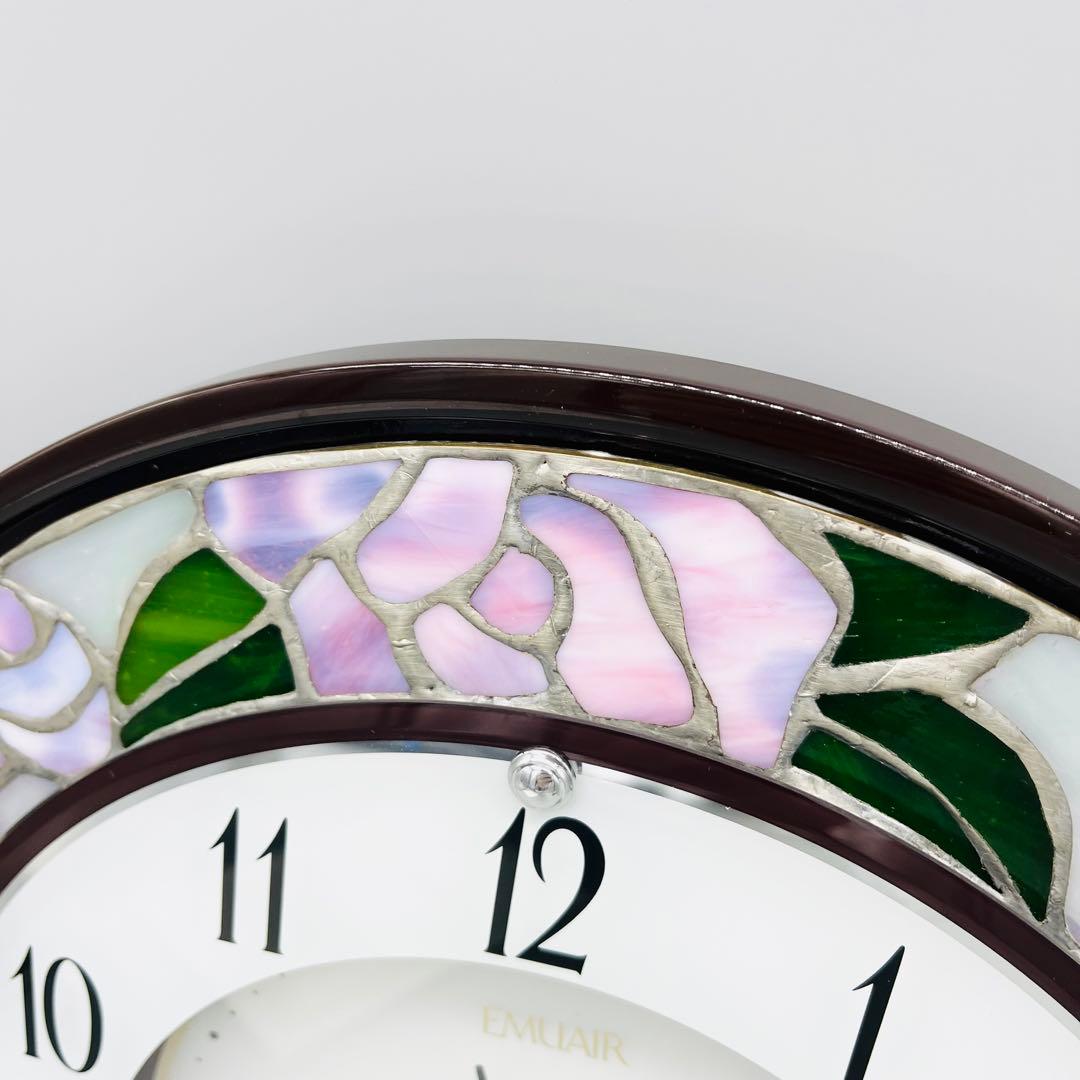 ガラス作家　片田久仁子監修 エミュエールステンドグラス時計