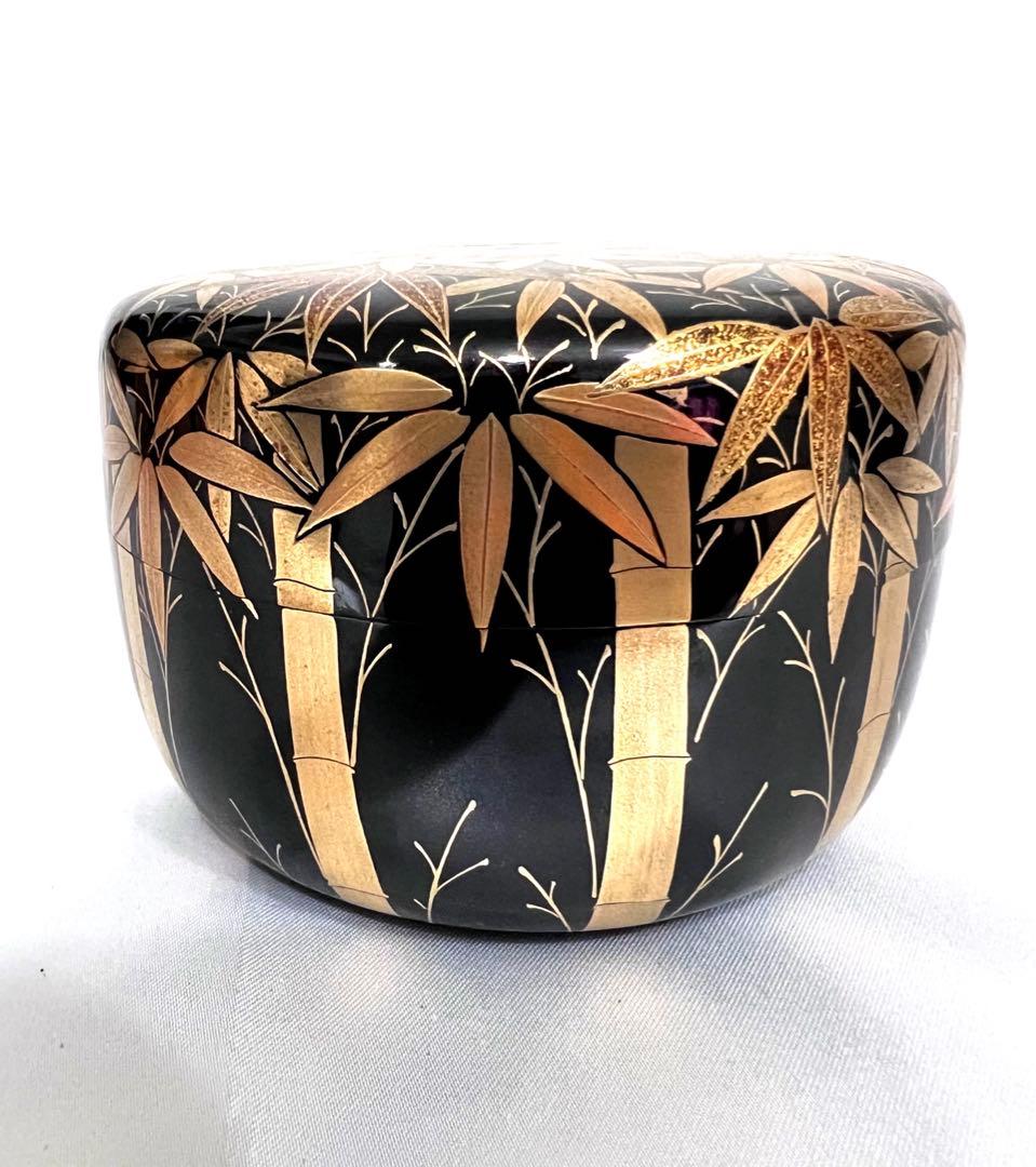 迎舟 棗 なつめ 竹林蒔絵 茶道具 共箱