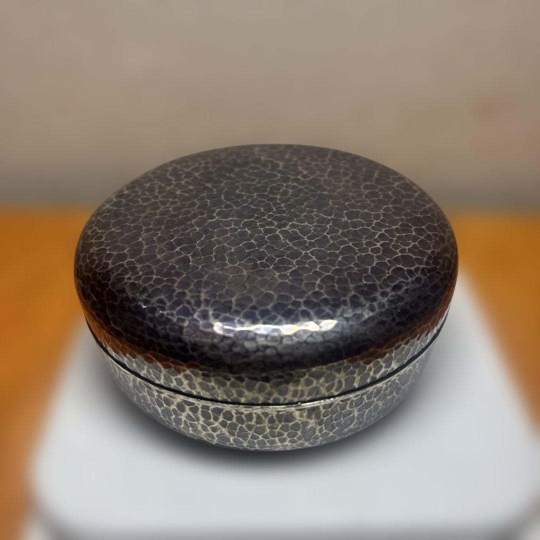 純銀製 明宝造 香合 在銘 共箱 96g