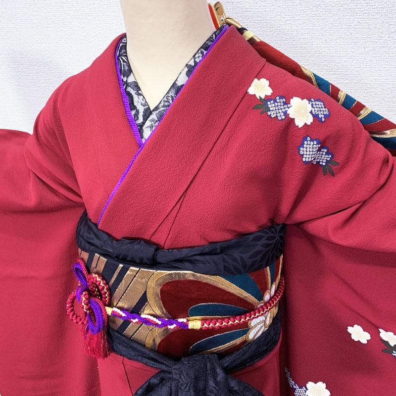 506z16☆鈴乃屋 振袖 古典柄 モダン シンプル 金彩☆美品 成人式 結婚式