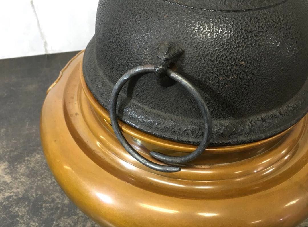 鉄釜 鉄耳環 風炉　灰付 茶道具 共箱付