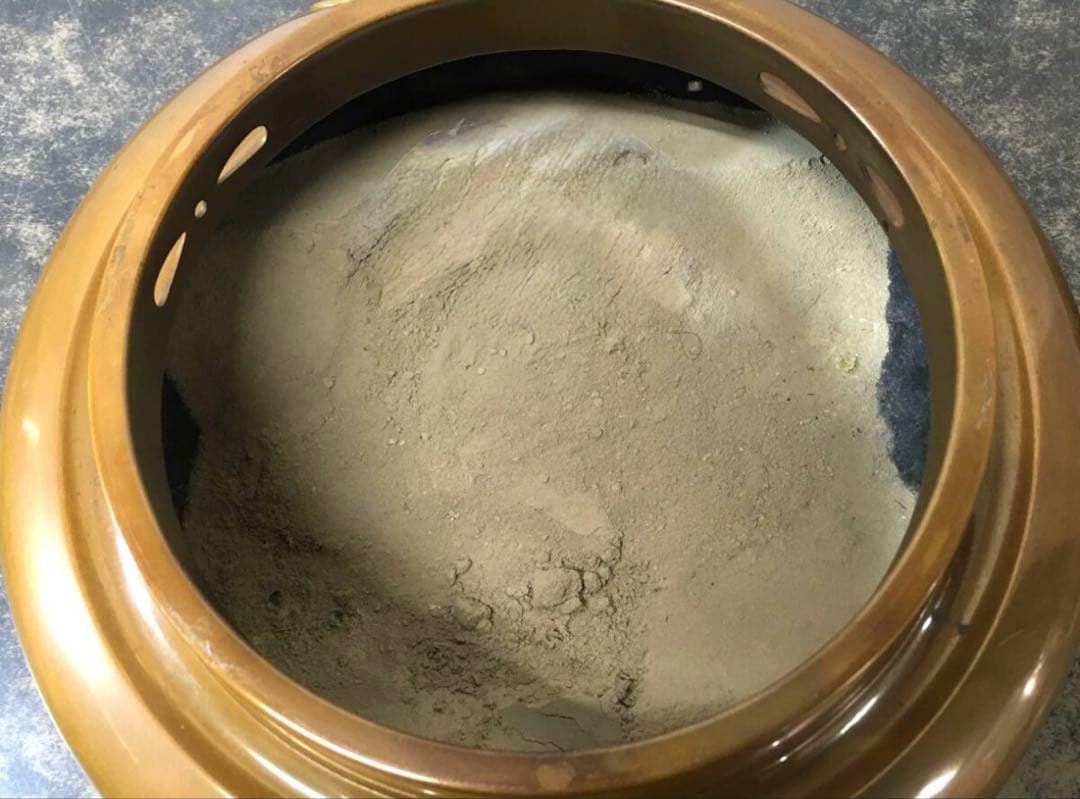 鉄釜 鉄耳環 風炉　灰付 茶道具 共箱付