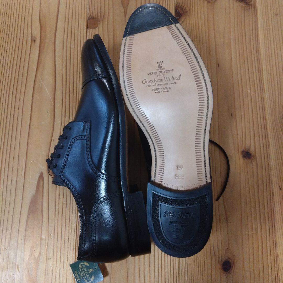 Hirokawa Shoes スコッチグレイン ブラックドレスシューズ