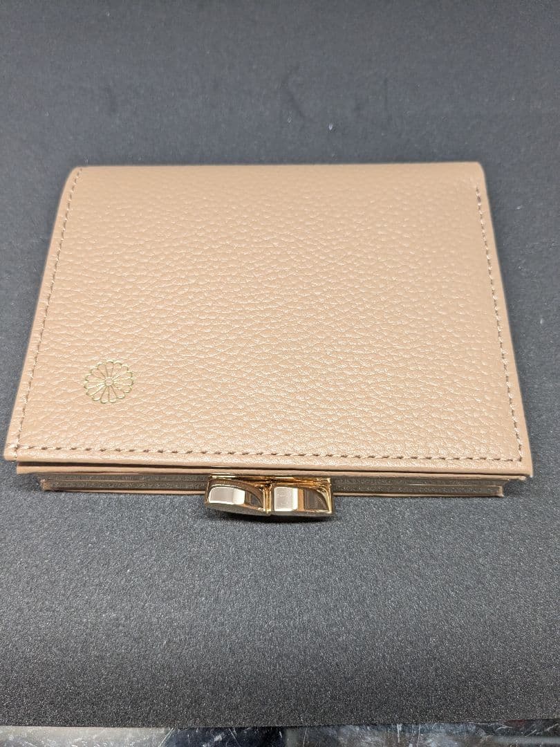 【新品未使用】皇居 財布 がま口 モカブラウン カフェオレ 二つ折り財布